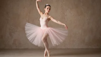 En ballerina i en tutu, i en klassisk ballettposisjon.