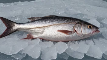 En fersk råfisk på is