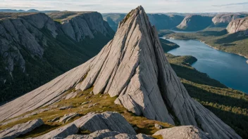 En blyskifer bergformasjon i et norsk landskap.