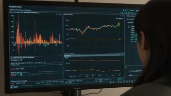 En person ser på en skjerm som viser sanntidsdata, med et fokusert uttrykk.