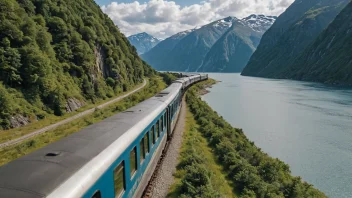 Et tog med turister som nyter utsikten over en fjord