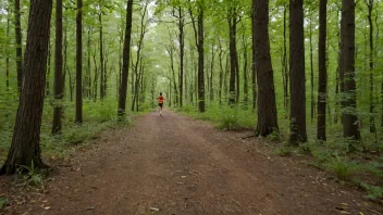 En naturskjønn løype i skogen, perfekt for en joggetur eller en tur.