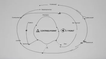 En illustrasjon av et styringspunkt med en klar definisjon, omgitt av prosesser og systemer som skal styres.
