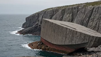 En sjønød, et norsk sjømerke, står alene på en steinete kyst med havet i bakgrunnen.