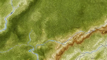 Et detaljert topografisk kart som viser høydemål og konturlinjer