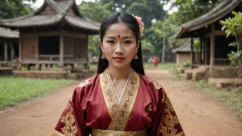 En person fra Sørøst-Asia, med en tradisjonell drakt og en kulturell bakgrunn