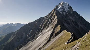 Et fjell med en bratt egde, som viser begrepet egde i geografi.