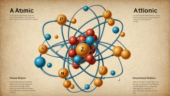 En bilde som illustrerer atomstruktur.