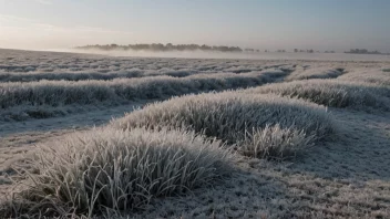 En kald luftstrøm som beveger seg over et landskap, og forårsaker frost og is.