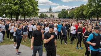 Folk som deltar i en utendørsaktivitet i Oslo.