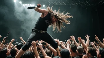 En person headbanger på en heavy metal-konsert.