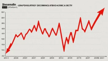 En graf som viser en nedgang i økonomisk aktivitet.
