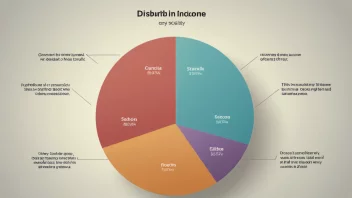 Et diagram som illustrerer begrepet inntektsfordeling i et samfunn.