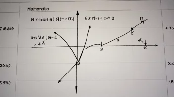 En matematisk formel med binomialutvikling, med en graf eller diagram i bakgrunnen.