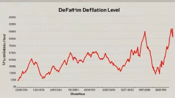 En graf som viser deflasjonsnivå over tid, med en nedadgående trend.