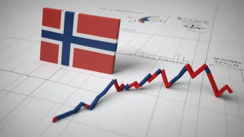 En finansiell graf som viser en stabiliserende trend, med et norsk flagg i bakgrunnen, som representerer begrepet stabiliseringsfond.