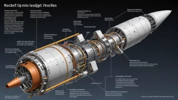 Et bilde av en raketts design, som viser dens kompleksitet og sofistikasjon.