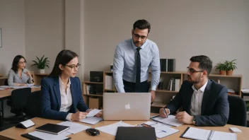 Arbeidsplass med ansatte og leder som diskuterer arbeidsmiljøtilpasninger.