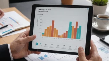 En person som analyserer dyreomsætningsdata på en tablet.