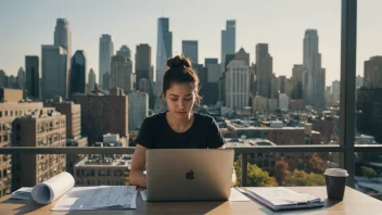 En person som arbeider på et prosjekt, symboliserer entreprenørskap og forretningsferdigheter.