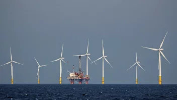 Et bilde av en norsk oljeplattform eller en vindmøllepark, som representerer landets energisalg.