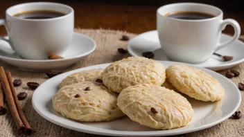 En deilig norsk hakekake på en tallerken, med en kopp kaffe i bakgrunnen.