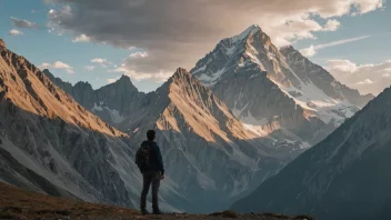 En person i en tilstand av respekt og beundring, omgitt av naturens storhet.