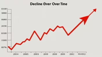 En graf som viser en nedgang i verdi.