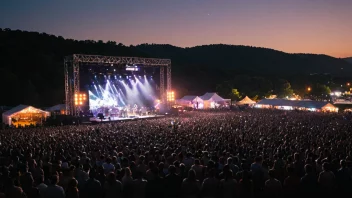 En stor menneskemengde samlet på en musikkfestival.