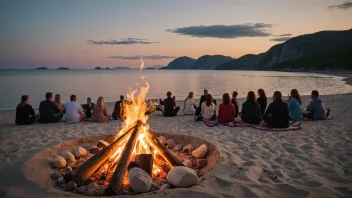 Et sommerbål på en strand i Norge