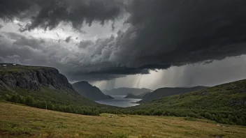 Et dramatisk værskift i et norsk landskap.