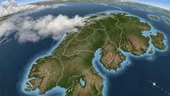 Et lavtrykksområde over Norge, som fører til regn og overskyet vær.