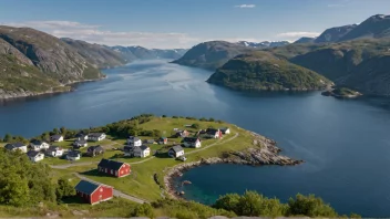 Et malerisk landskap av Tjeldsund, som viser dens naturskjønnhet.