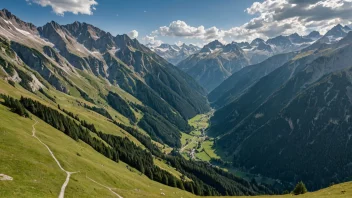 Et malerisk landskap av Graubünden-fjellene i Sveits