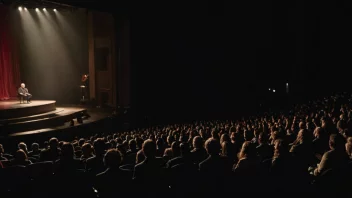 En fredelig og forventningsfull atmosfære i et teater.