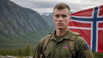 En tapper soldat som representerer det norske begrepet 'tappert'.