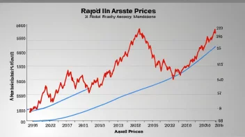 En graf som viser en rask økning i prisene på aktiva, med en boble som dannes.