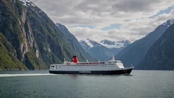 Et fergeskip som seiler over en fjord