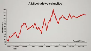 En graf som viser en økning i stemmer eller en lydbølge med økende amplitude