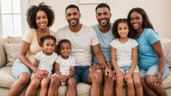 En familie med flere barn, som symboliserer familieplanlegging og størrelse.