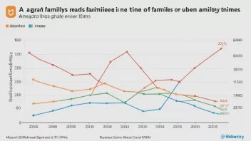 En linjegraf som viser en økning i antall familier over tid.