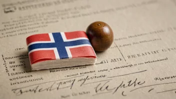 Et segl eller stempel på et dokument, som symboliserer det norske ordet forsegl.