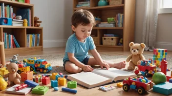 Et barn omgitt av leker, bøker og andre pedagogiske hjelpemidler, som lærer og vokser.