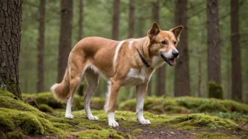 En jaktsporhund som bruker sin gode luktesans til å spore vilt i en naturlig setting.