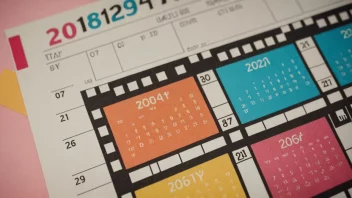 En filmstripe med noen få bilder, med en kalender eller en dato i bakgrunnen