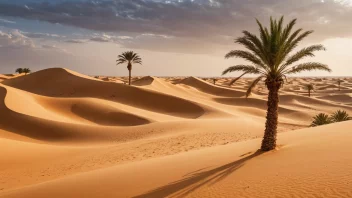 En khamsin-vindstorm i Sahara-ørkenen.