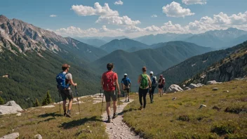 En gruppe mennesker på en utviklingstur i fjellet.