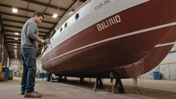 En båtskrog med antifouling-maling påført for å forebygge påvekst og skader.