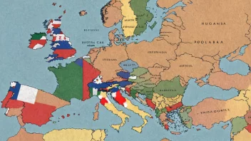 Et kart over Sentral-Europa som viser flaggene til Polen, Tsjekkia, Ungarn, Østerrike og Slovakia