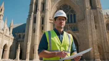 En person som bygger en domkirke